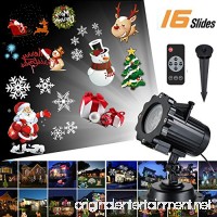 LED Christmas Lights Projector  UMWON Waterproof LED Projector 16 Detachable Slides DIY Decorative Projection Lights with Remote Control for Halloween Christmas Day Birthday Party Festival - B0769N5DRS