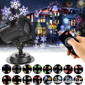 LED Projector Lights KOLIER Landscape Spotlight with Interchangeable 16 Slides Waterproof Holiday Projector Light with Remote Control for Party / Birthday - B076D9P7DV