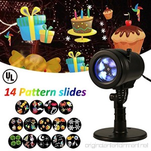 LIGHTESS Christmas Lights Projector Outdoor Indoor Holiday Wedding Decorations Waterproof LED Landscape Spotlight for Xmas Theme Party Store Window and Garden 14 Patterns UL Listed YG-FL02 - B074155CZN