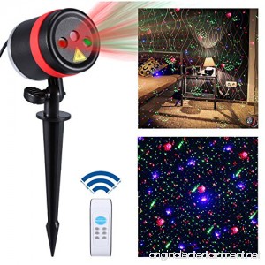Lightess Laser Christmas Lights Outdoor Light Projector Waterproof Xmas Decorations Red Blue and Green Laser Light Galaxy Star Show Spotlight with Remote for Holiday Party Landscape Indoor Decor - B074258L8Y