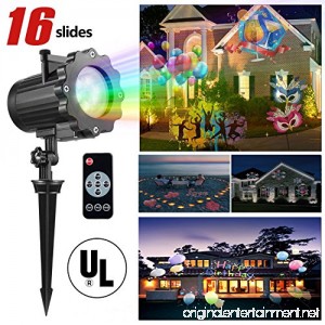 Projector Light 16 Slides Takihoo Upgrade Indoor Outdoor Holiday Projector Led Rotating Night Lights Snowflake Spotlight for Easter Day Kids Room Birthday Wedding Party Garden Decoration - B075CLKW65