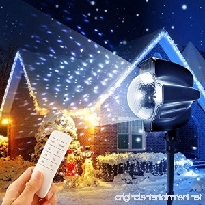 ranipobo Snowfall LED Light Projector Christmas Party Indoor Outdoor Lights Remote Control Timing Spot Snowflake Lighting Waterproof Spotlights for Landscape Halloween Holiday - B0734X393M