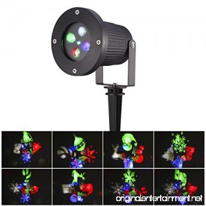 S&G Indoor Outdoor LED Moving Snowflakes Spotlight Lamp Wall and Tree Christmas Holiday Garden Landscape Decoration Projector Light - B01M8LE43U