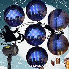 ShiRui Garden Laser Light Outdoor Christmas Laser Light Projector Holiday Landscape Hallowmas Decorations Waterproof Moving 18 Patterns in 3 Modes with RF Remote Control and Security Lock - B071GLK4LN