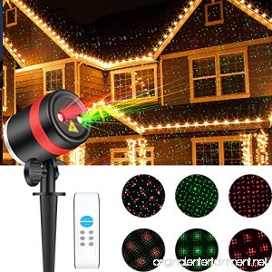 SKONYON Christmas Laser Lights Show Red and Green Star IP65 Waterproof Outdoor Laser Light Projector Lightswith Remote for Christmas Holiday Party Landscape and Garden Outdoor Decorations - B07416PK5Q
