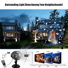 Snowfall LED Lights AOLOX Christmas Snowflake Rotating Projectors Lights Remote Control Waterproof Outdoor Landscape Decorative Lighting for Patio Garden Halloween Christmas Holiday Wedding Party - B0765VLF3G