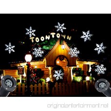 Updated Christmas Light Projector Outdoor White 12W Motion Snowflake Landscape Projector Holiday Decoration Waterproof LED Stage Lights for Home Garden(White) - B0752B8M68