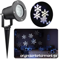 Updated Christmas Light Projector Outdoor White 12W Motion Snowflake Landscape Projector Holiday Decoration Waterproof LED Stage Lights for Home Garden(White) - B0752B8M68