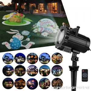 Zenic LED Decorative Projector Lights 6W 16 Switchable Pattern Slides Lighting Waterproof Landscape Projector Light with Remote Control Indoor Outdoor for Valentine's Day Easter Holiday Party - B076P5FVSS