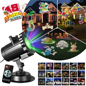 Zeonetak All Year Holiday Projector Light 18 Patterns Interchangeable Led Christmas Lights Valentine's Day Birthday Party Independence Day Decoration（10-15ft Projection Distance） - B075ZR3MJY