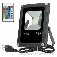 10W RGB LED Flood Lights  Indoor Color Changing Light with Remote Control  Outdoor IP65 Waterproof 16 Colors 4 Modes Dimmable Exterior LED Flood Lighting  Stage Lighting with US 3-Plug - B07BFTMPKF