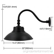 14.2in. Black LED Gooseneck Barn Light 42W 4000lm Daylight LED Fixture for Indoor/Outdoor Use - Photocell Included - Swivel Head Energy Star Rated - ETL Listed - Sign Lighting - 5000K Daylight 1pk - B078BCTTS4
