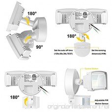 1600lm LED Outdoor Motion Sensor Security Light with Adjustable Head for Entryways Stairs Yard and Garage(22W 5000K IP65 Waterproof) - B0756YCCYH