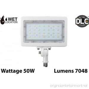 50W LED Flood Outdoor Waterproof Fixture ˜Knuckle Mount Solution for Landscape/Security Lighting 50W=250W Equivalent; 7 048 LMS; 100-277V; Wet Location Rated; 50 000 Life Hours; (Warm White 3000K) - B07DWGD3MT