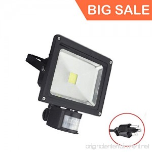 （Big Sale） 50W Motion Sensor LED Flood Light 6000K Daylight White 6000lm(Max) IP65 Waterproof Security Spotlight with PIR for Driveway Parking Lot - Black - B071JTVKJV