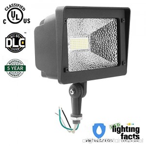Cinoton LED Floodlight With Knuckle 50W (250W Equivalent) 5500 Lumen 5000K (Crystal White Glow) Waterproof IP65 100-277v Instant On (1 PACK NOT Photocell) - B06VV1TZHG