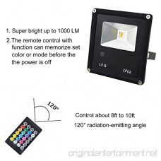 CNSUNWAY 10W RGB Warm White LED Flood Lights IP66 Waterproof Outdoor Color Changing LED Security Light 14 Colors 4 Modes Wall Washer Stage Lighting Floodlight with Remote Control US 3-Plug (2-Pack) - B074R9TZDM