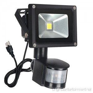 FAISHILAN Motion Sensor Flood Light 10W LED IP65 Waterproof Security Lights 6000K 1500 Lumen US 3-Plug Outdoor Wall Light - B078RFLVYN