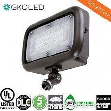 GKOLED 45W Outdoor Security LED Flood Lights Waterproof 150W PSMH Equivalent 5400 Lumens 5000K Daylight White 70CRI UL-Listed & DLC-Qualified 1/2 Adjustable Knuckle Mount 5 Years Warranty - B06VWS37LG