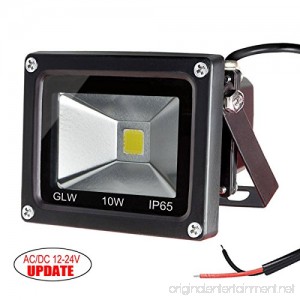 GLW 10w 12v Ac or Dc Warm White Led Flood Light Waterproof Outdoor Lights 750lm 80w Halogen Bulb Equivalent Black Case - B008XZAQDU