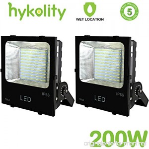 Hykolity 200W 22000lm LED Flood Light Outdoor Weatherproof Signage Security Light for Landscape Architecture [800W Equivalent] 5000K - 2 Pack - B06XRVX6CL