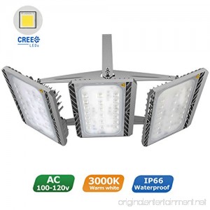 LED Flood Light Outdoor STASUN 300W 27000lm LED Security Lights with Wider Lighting Area 3000K Warm White Built with CREE LED Source Waterproof Great for Street Garage Parking Lot - B071WLSP5R