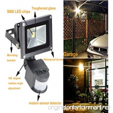 Led Motion Sensor Flood Light Outdoor 10W 800LM Pir Sensitive Security Lights Wall Fixture Lamps Waterproof Floodlight for Garage Yard Patio Pathway Porch Entryways-Daylight White (with US 3-Plug) - B0778MNTL7