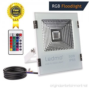 LEDMO RGB LED Flood Light 50W Outdoor Color Changing Light Waterproof LED Security Light with 24Keys Remote Control Dimmers Wall Washer Light LED Floodlight - B073B3Z3X7