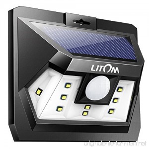 Litom Super Bright Solar Light Motion Sensor Light Outdoor Wall Light Wide Lighting Range with LEDs Both Sides for Door Garden Path Patio-1 Pack - B072LYKFPQ