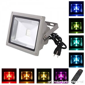 LOFTEK 10W Outdoor Security RGB LED Floodlight High Powered RGB Color Change(16 Different Color Tones and Four modes) Spotlight - B00CRTICPC