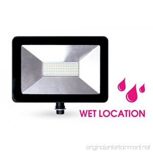 NEOX LED Ultra Outdoor Flood Light 50W 5573 Lumens 5000K (Crystal White Glow) LED Security Light 120v IP65 Waterproof - for Security - B07BK884H5