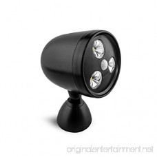 ORA LED Wireless Motion Sensor Battery Powered Spotlight With 450 Lumens Weatherproof Design and Triple LED Bulbs (Black) - B01MZ81S87
