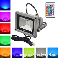 RC 10W Waterproof RGB LED Flood Light with 24Key IR Remote and US 3-Plug - B01LCMZ860
