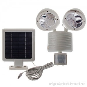Solar Powered Motion Sensor Lights 22 LED Garage Outdoor Security Flood Spot Light White - B01LCW6PZS