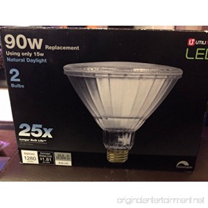 Utilitech 90w Equivalent Natural Day Light Par38 LED Flood Light Bulbs - 2-pack - B078W2JBHT