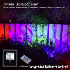 Velite RGB LED Flood Light 10W IP65 Waterproof 16 Colors 4 Modes and Dimmable by Remote Control Wall Wash Light Security Light Spotlight for Indoor and Outdoor Garden Hotel Yard Park Walkways 4 Packs - B07D7SQBWR