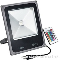 ZHMA RGB LED Flood Light 50W Color Changing Security Light 16 Colors & 4 Modes Floodlight  Remote Control Included US 3-Plug  Waterproof Wall Washer Light  halloween decorations - B01DDJKSPQ