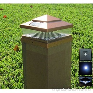 2 Pack Garden Sunlight Plastic Copper 6x6 Outdoor 5 LED 78lumens Solar Light Post Cap Light - B011M4ABZQ