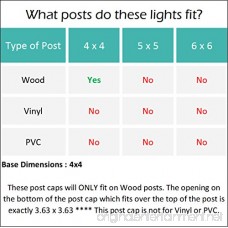 (6 Pack) Greenlighting Low Profile LED Solar Post Cap Lights for 4 x 4 Wood Posts (White) - B01CRD5OQC