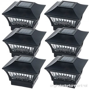 GreenLighting Black Aluminum Solar Post Cap Light 4x4 Wood & 6x6 PVC (6 Pack) - B07F6WL2L7