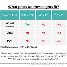 GreenLighting Translucent 12 Lumen LED Solar Powered Post Cap Light for 4x4 Wood Posts (4 Pack Black) - B07BQSNMY5