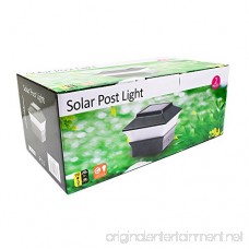 iGlow 4 Pack Black Outdoor Garden 4 x 4 Solar LED Post Deck Cap Square Fence Light Landscape Lamp Lawn PVC Vinyl Plastic - B07546TTDG