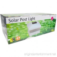 iGlow 4 Pack White Outdoor Garden 5 x 5 Solar LED Post Deck Cap Square Fence Light Landscape Lamp Lawn PVC Vinyl Wood - B01LZPCK9X