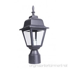 Lit-Path Outdoor Post Light Post Lantern with One E26 Base Max 60W Aluminum Housing Plus Glass Matte Black Finish - B07CX4MQQ8