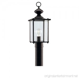 Sea Gull Lighting 8257-12 Single-Light Jamestowne Post Lantern with Clear Beveled Glass Black - B000JZOVGK