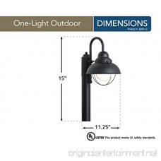 Sea Gull Lighting 8269-12 Sebring One-Light Outdoor Post Lantern with Clear Seeded Glass Diffuser Black Finish - B000ROAU0O