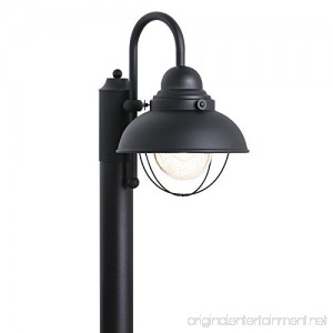 Sea Gull Lighting 8269-12 Sebring One-Light Outdoor Post Lantern with Clear Seeded Glass Diffuser Black Finish - B000ROAU0O