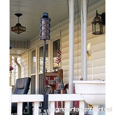 ABC Products - Clamp-on-Deck - Railing Tiki Torch ~ Metal 30 Inch Tall For Outdoor Use - Use On Wood Or Vinyl Decking - Slide Over Deck And Screw Down Clamp To Anchor - (Diamond Shape Windows - Dark Bronze Finish - Removable Canister For Refill) - B00ZYYNRIY