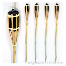 Bamboo Tiki-Style Torches - Set of 12 - 48 Length - Metal Oil Canister - B007IL3GZK