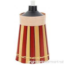 Bamboo Torches - 4 Pack - Metal Oil Canister - 8in High 10oz. Capacity - Sturdy Table Torch By Kaya Collection - B073HLNYY1